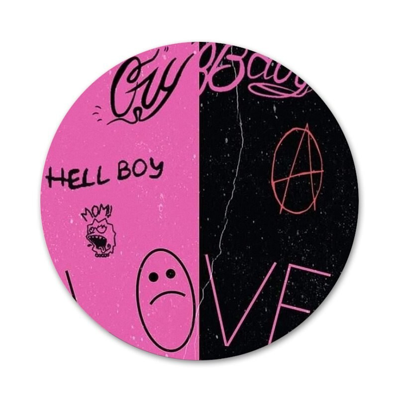 58mm Lil Peep põrgupoiss Elu on ilus nutma beebi ikoonid nööpnõelad märgi kaunistus prossid Metallist märgid seljakoti kaunistamiseks
