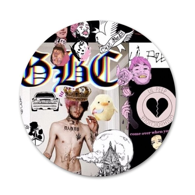 58mm Lil Peep põrgupoiss Elu on ilus nutma beebi ikoonid nööpnõelad märgi kaunistus prossid Metallist märgid seljakoti kaunistamiseks