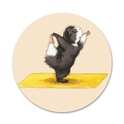 Yoga Guinea Pigs Art Icons Καρφίτσες Διακοσμητικό σήμα Καρφίτσες Μεταλλικές κονκάρδες για ρούχα Διακόσμηση σακιδίου πλάτης 58mm