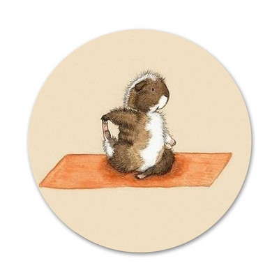 Yoga Guinea Pigs Art Icons Καρφίτσες Διακοσμητικό σήμα Καρφίτσες Μεταλλικές κονκάρδες για ρούχα Διακόσμηση σακιδίου πλάτης 58mm