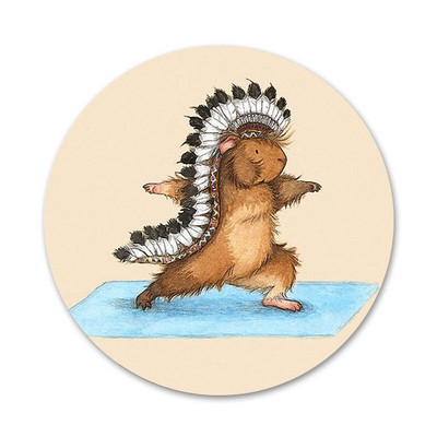 Yoga Guinea Pigs Art Icons Καρφίτσες Διακοσμητικό σήμα Καρφίτσες Μεταλλικές κονκάρδες για ρούχα Διακόσμηση σακιδίου πλάτης 58mm