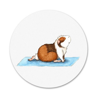 Yoga Guinea Pigs Art Icons Καρφίτσες Διακοσμητικό σήμα Καρφίτσες Μεταλλικές κονκάρδες για ρούχα Διακόσμηση σακιδίου πλάτης 58mm