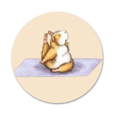 Yoga Guinea Pigs Art Icons Καρφίτσες Διακοσμητικό σήμα Καρφίτσες Μεταλλικές κονκάρδες για ρούχα Διακόσμηση σακιδίου πλάτης 58mm