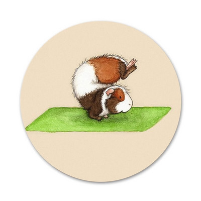 Yoga Guinea Pigs Art Icons Καρφίτσες Διακοσμητικό σήμα Καρφίτσες Μεταλλικές κονκάρδες για ρούχα Διακόσμηση σακιδίου πλάτης 58mm