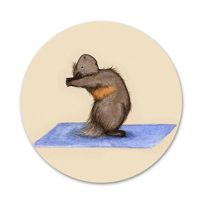 Yoga Guinea Pigs Art Icons Καρφίτσες Διακοσμητικό σήμα Καρφίτσες Μεταλλικές κονκάρδες για ρούχα Διακόσμηση σακιδίου πλάτης 58mm
