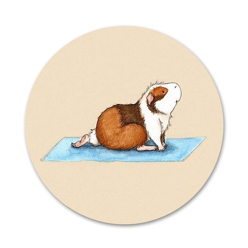Yoga Guinea Pigs Art Icons Καρφίτσες Διακοσμητικό σήμα Καρφίτσες Μεταλλικές κονκάρδες για ρούχα Διακόσμηση σακιδίου πλάτης 58mm