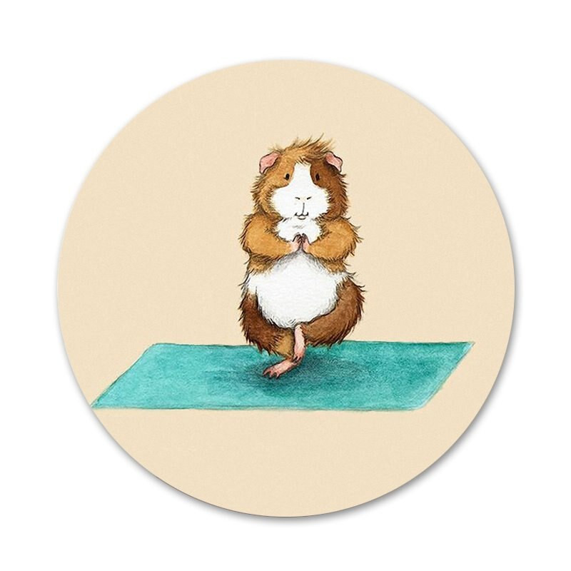 Yoga Guinea Pigs Art Icons Καρφίτσες Διακοσμητικό σήμα Καρφίτσες Μεταλλικές κονκάρδες για ρούχα Διακόσμηση σακιδίου πλάτης 58mm