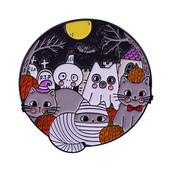 C2121 Halloween Cat email Pin Brosa Insigna Rever Pin Rucsac Guler Palarie Femei Barbati Bijuterii Cadouri