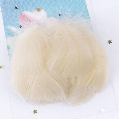 Naturaalsed hanesuled 4-8cm väikesed ujuvad nahast roosad luigesuled meisterdamiseks pulmaehteteks kaunistusploomid 100tk