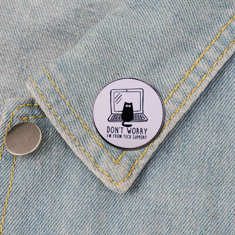 C1928 Mustad kassid emailiga nööpnõel Naljakas loomaprossid särk Reväärkott Armas märk Multifilm Ehted kingitus sõpradele