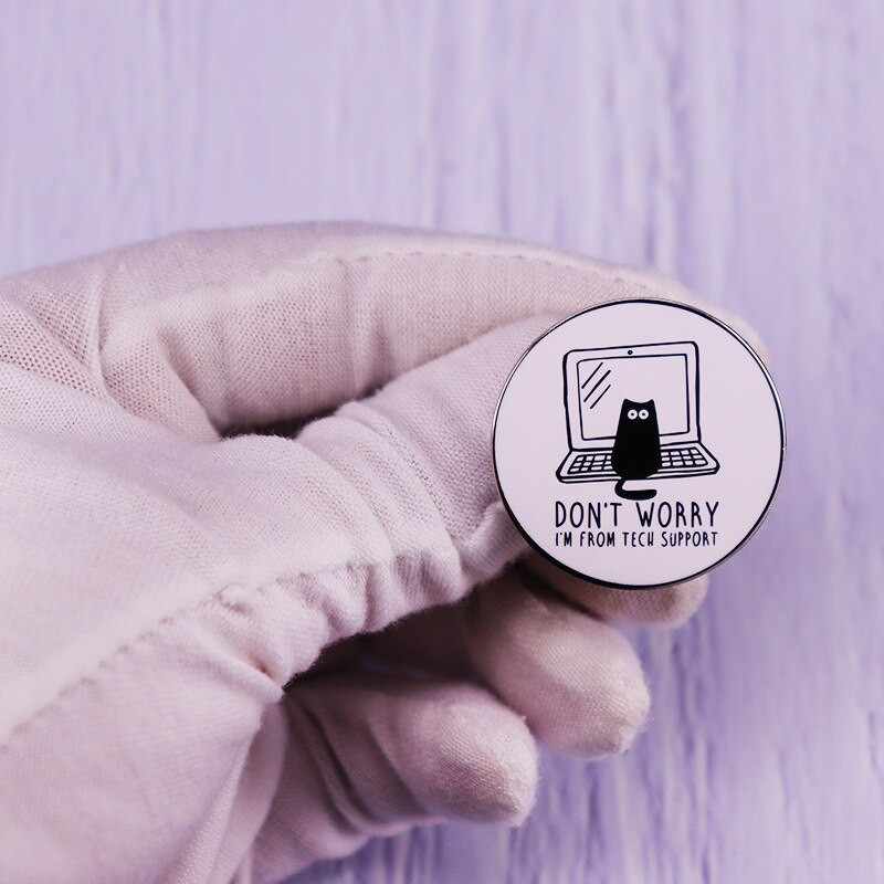 C1928 Mustad kassid emailiga nööpnõel Naljakas loomaprossid särk Reväärkott Armas märk Multifilm Ehted kingitus sõpradele