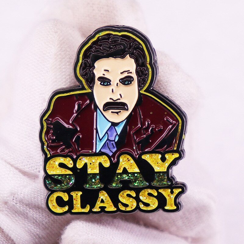 C1406 Broșă Stay Classy pentru insigne de haine cu ace anime Accesorii pentru bijuterii cadou Manga rucsac Broșe insigne Ace de rever