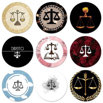 58mm Law Justice logo Direito Badge καρφίτσα καρφίτσα Αξεσουάρ για ρούχα Δώρο διακόσμηση σακιδίου πλάτης