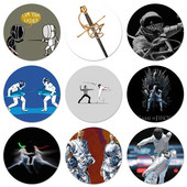 Săbii de scrimă sportivă de 58 mm Icoane șic Ace Insignă Decorare Broșe Insigne metalice pentru haine Decorare rucsac