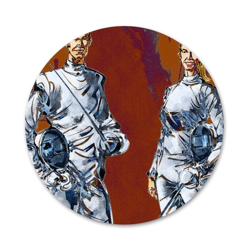 Săbii de scrimă sportivă de 58 mm Icoane șic Ace Insignă Decorare Broșe Insigne metalice pentru haine Decorare rucsac