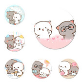 slatka mochi breskva mačka Bedž Broš Igla Dodaci za odjeću Ruksak Dekoracija dar