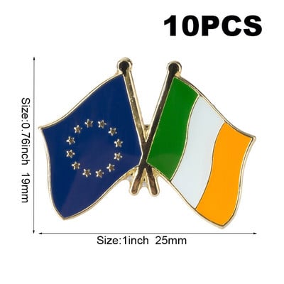 10 komada puno Zastava Laple Pin Značka Broš Europsko prijateljstvo Ujedinjeno Kraljevstvo Škotska Irska Wales Belgija Francuska Rumunjska