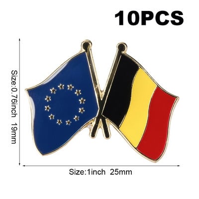10 komada puno Zastava Laple Pin Značka Broš Europsko prijateljstvo Ujedinjeno Kraljevstvo Škotska Irska Wales Belgija Francuska Rumunjska