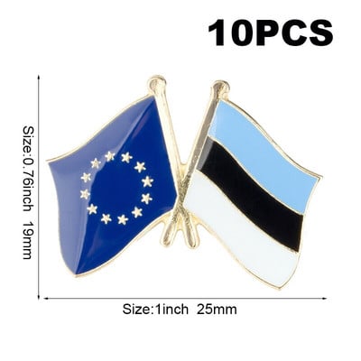 10 komada puno Zastava Laple Pin Značka Broš Europsko prijateljstvo Ujedinjeno Kraljevstvo Škotska Irska Wales Belgija Francuska Rumunjska