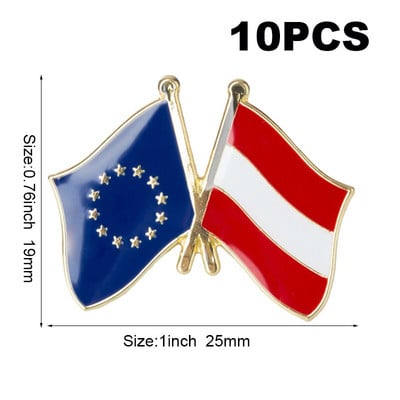 10 komada puno Zastava Laple Pin Značka Broš Europsko prijateljstvo Ujedinjeno Kraljevstvo Škotska Irska Wales Belgija Francuska Rumunjska