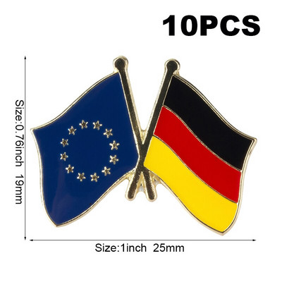 10 komada puno Zastava Laple Pin Značka Broš Europsko prijateljstvo Ujedinjeno Kraljevstvo Škotska Irska Wales Belgija Francuska Rumunjska