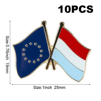 10 komada puno Zastava Laple Pin Značka Broš Europsko prijateljstvo Ujedinjeno Kraljevstvo Škotska Irska Wales Belgija Francuska Rumunjska