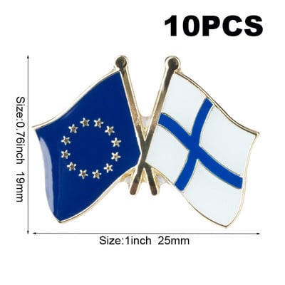 10 komada puno Zastava Laple Pin Značka Broš Europsko prijateljstvo Ujedinjeno Kraljevstvo Škotska Irska Wales Belgija Francuska Rumunjska