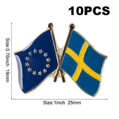 10 komada puno Zastava Laple Pin Značka Broš Europsko prijateljstvo Ujedinjeno Kraljevstvo Škotska Irska Wales Belgija Francuska Rumunjska