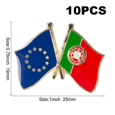 10 komada puno Zastava Laple Pin Značka Broš Europsko prijateljstvo Ujedinjeno Kraljevstvo Škotska Irska Wales Belgija Francuska Rumunjska