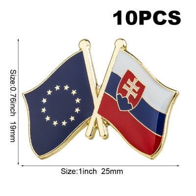 10 komada puno Zastava Laple Pin Značka Broš Europsko prijateljstvo Ujedinjeno Kraljevstvo Škotska Irska Wales Belgija Francuska Rumunjska