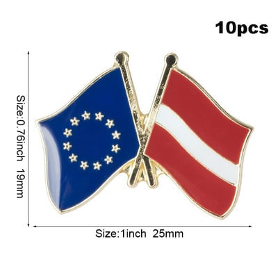 10 komada puno Zastava Laple Pin Značka Broš Europsko prijateljstvo Ujedinjeno Kraljevstvo Škotska Irska Wales Belgija Francuska Rumunjska