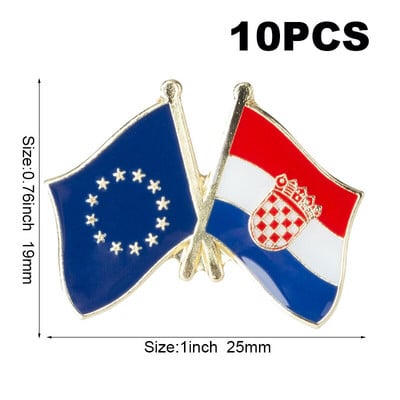 10 komada puno Zastava Laple Pin Značka Broš Europsko prijateljstvo Ujedinjeno Kraljevstvo Škotska Irska Wales Belgija Francuska Rumunjska