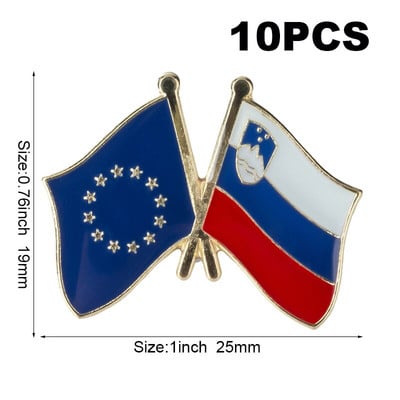 10 komada puno Zastava Laple Pin Značka Broš Europsko prijateljstvo Ujedinjeno Kraljevstvo Škotska Irska Wales Belgija Francuska Rumunjska