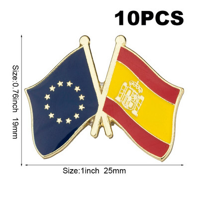10 komada puno Zastava Laple Pin Značka Broš Europsko prijateljstvo Ujedinjeno Kraljevstvo Škotska Irska Wales Belgija Francuska Rumunjska
