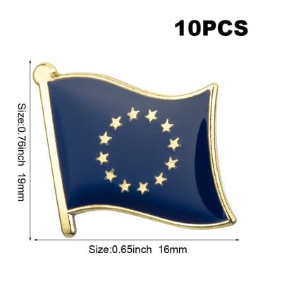 10 komada puno Zastava Laple Pin Značka Broš Europsko prijateljstvo Ujedinjeno Kraljevstvo Škotska Irska Wales Belgija Francuska Rumunjska
