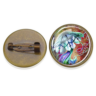 Insignă broască țestoasă Retro Animal de mare Delfin Broșă rotundă din cristal de sticlă Personalizat DIY Haine Genți Accesorii de decorare pălărie