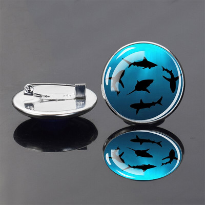 Insignă broască țestoasă Retro Animal de mare Delfin Broșă rotundă din cristal de sticlă Personalizat DIY Haine Genți Accesorii de decorare pălărie