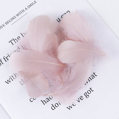 100 vnt./pak. Natūralios gulbės plunksnos plūduriuojančios žąsies plunksnos Dažytos odos rožinės spalvos plunksnos, skirtos pasidaryk pats, vakarėlio dovanos, dekoravimo aksesuaras