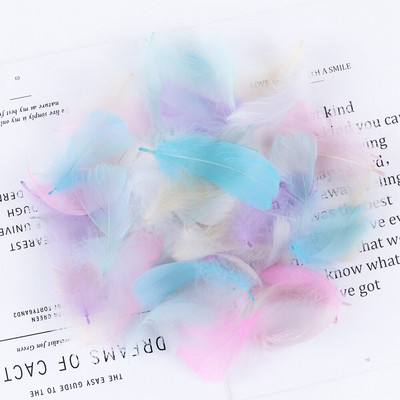 100 vnt./pak. Natūralios gulbės plunksnos plūduriuojančios žąsies plunksnos Dažytos odos rožinės spalvos plunksnos, skirtos pasidaryk pats, vakarėlio dovanos, dekoravimo aksesuaras