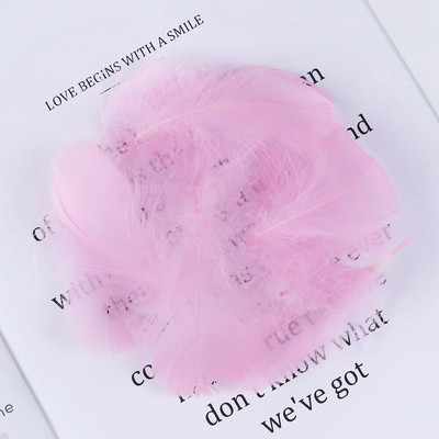 100 vnt./pak. Natūralios gulbės plunksnos plūduriuojančios žąsies plunksnos Dažytos odos rožinės spalvos plunksnos, skirtos pasidaryk pats, vakarėlio dovanos, dekoravimo aksesuaras