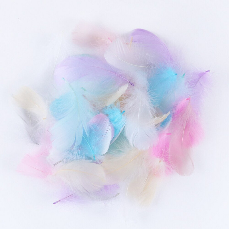 100 vnt./pak. Natūralios gulbės plunksnos plūduriuojančios žąsies plunksnos Dažytos odos rožinės spalvos plunksnos, skirtos pasidaryk pats, vakarėlio dovanos, dekoravimo aksesuaras