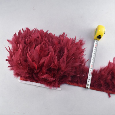 Comerț cu ridicata 10 metri/lot cu franjuri cu pene de curcan 4-6 inch pene de marabu tunderea fustei ornamente pentru rochie Pene panglică pentru meșteșuguri