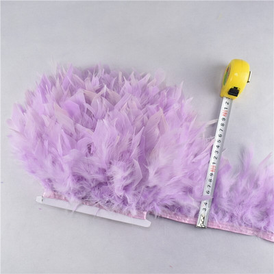 Comerț cu ridicata 10 metri/lot cu franjuri cu pene de curcan 4-6 inch pene de marabu tunderea fustei ornamente pentru rochie Pene panglică pentru meșteșuguri