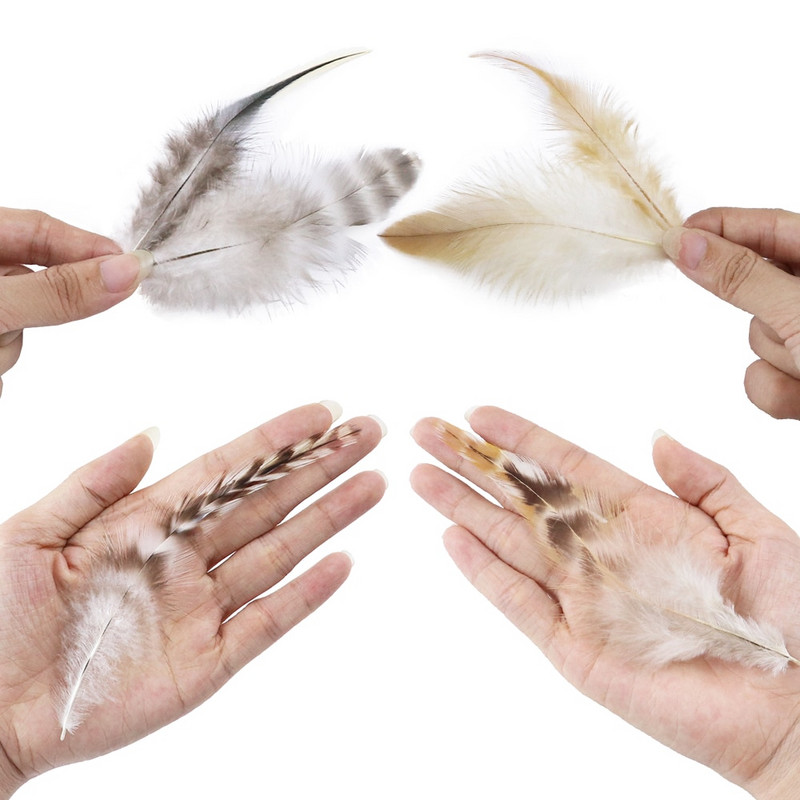 50 buc pene naturale de fazan 4-6 inch Bijuterii bricolaj Accesorii pentru îmbrăcăminte Pene de pin de pui pentru meșteșuguri
