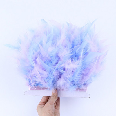 WCFeatherS 1 metar Šareno pureće perje Obrub resa 10-15 cm perje za ručni rad Odjeća Haljine Ukrasna vrpca