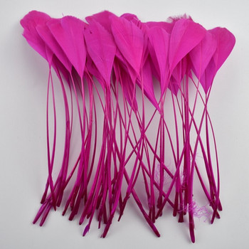 Търговия на едро със 100 бр./лот цветни гъши пера за занаяти Розово червено изкуствено декориране на гъши пера Сватбени аксесоари Декорация