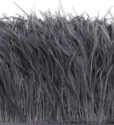 1-meetrine kohev ehtsate jaanalinnusulgede trimmimine 8–10 cm näputöö Jaanalinnusulgede lint pulmakleidi jaoks dekoratiivsete sulgedega meisterdamine