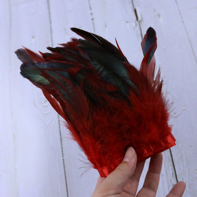 Panglică cu franjuri din pene de cocoș naturale pentru lucrare de ac 13-18 cm Pene albe Pene Decorare Artizanat Accesorii de cusut