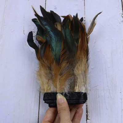 Panglică cu franjuri din pene de cocoș naturale pentru lucrare de ac 13-18 cm Pene albe Pene Decorare Artizanat Accesorii de cusut