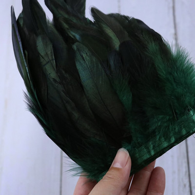 Panglică cu franjuri din pene de cocoș naturale pentru lucrare de ac 13-18 cm Pene albe Pene Decorare Artizanat Accesorii de cusut